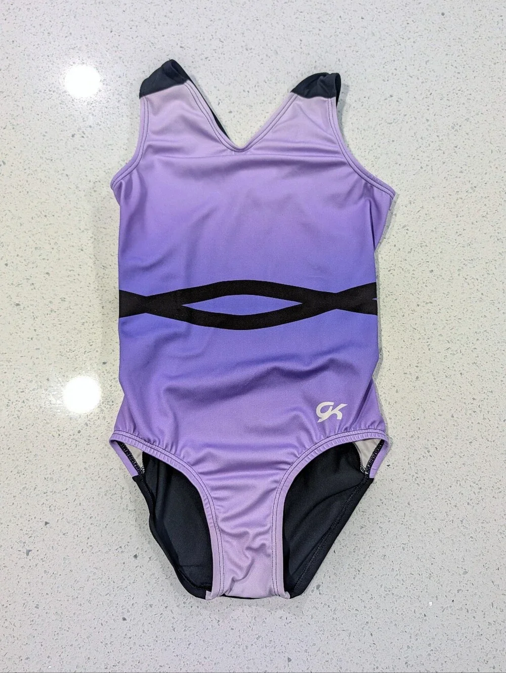 BEAUTIFUL GK ELITE Gymnastic Dance Leotard Child Large Purple OMBRE Ultra SOFT